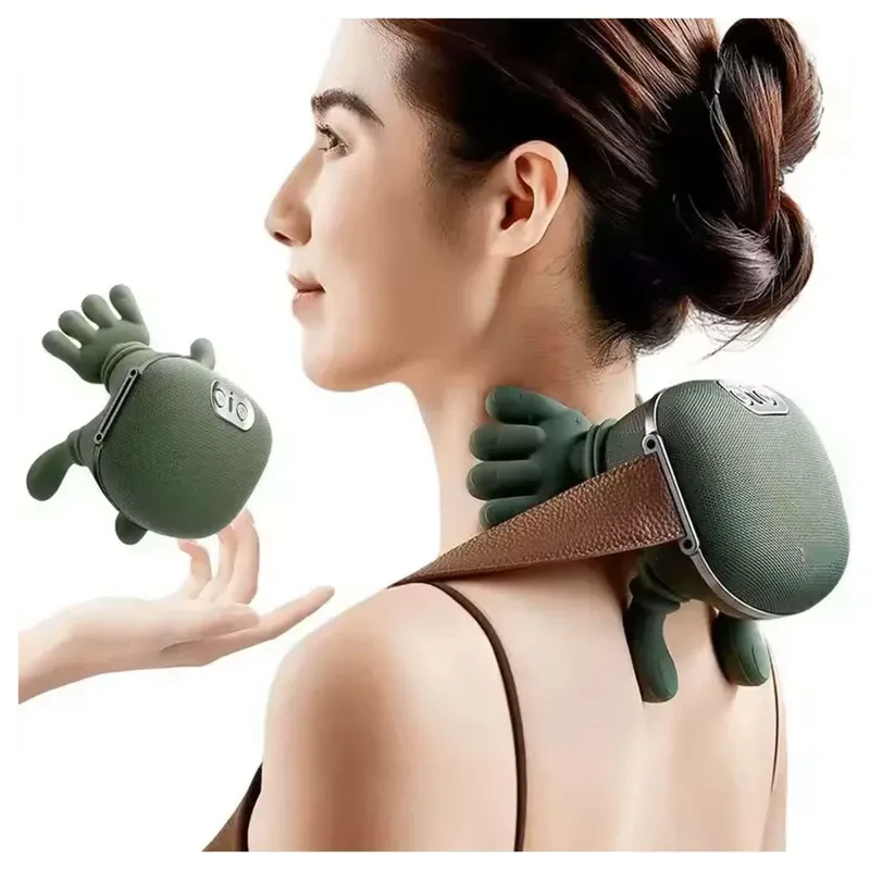 Portable Neck and shoulder Massager Deep Kneading Shoulder Massage Device for Home, Office & Travel Shiatsu Neck & Shoulder Massager with Heat Wearable Deep Tissue Massage Pillow for Pain Relief